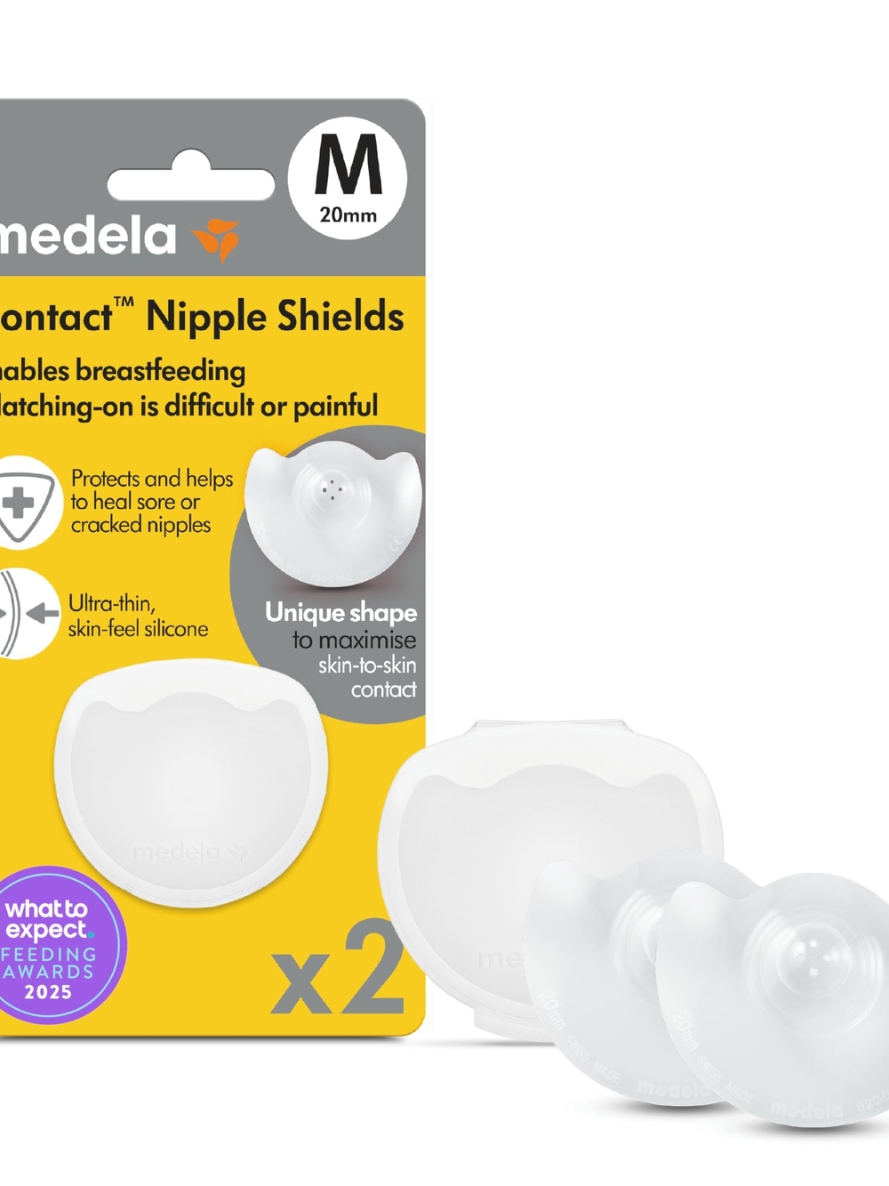 Medela Nipple Shields in Yellow and White